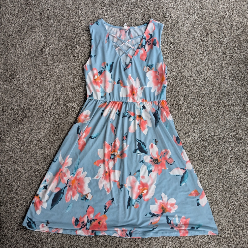 Pink Blush Maternity Floral Sleeveless Dress